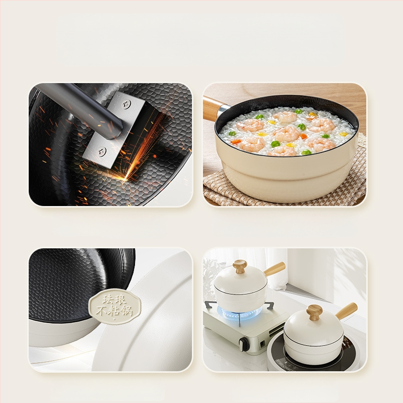 Pieno puodas su emaliuota keramikos danga, geležies korpusas, nelipantis paviršius, stiklinis dangtis, viskas viename sriubų puode