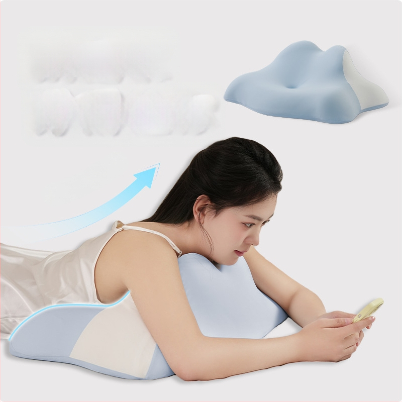 Ergonominė miego pagalvė su atminties putų audiniu ir latekso konstrukcija, poliuretano užpildas, pritaikomas apdirbimas, vidurio palaikymas, tinkama svetainei, miegamajai, bendrabutyje, grožio salone ir biure