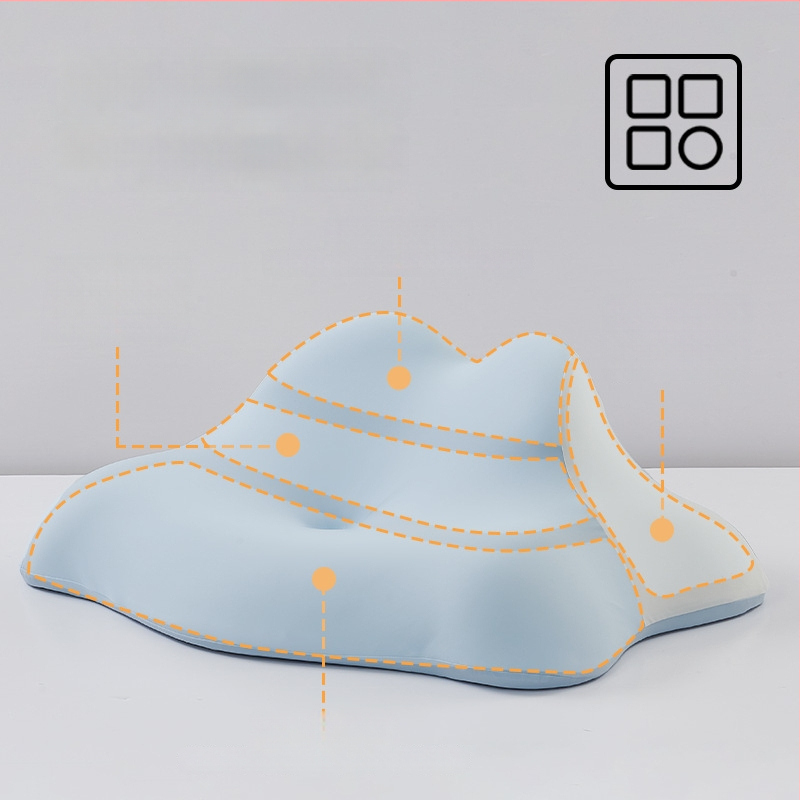 Ergonominė miego pagalvė su atminties putų audiniu ir latekso konstrukcija, poliuretano užpildas, pritaikomas apdirbimas, vidurio palaikymas, tinkama svetainei, miegamajai, bendrabutyje, grožio salone ir biure