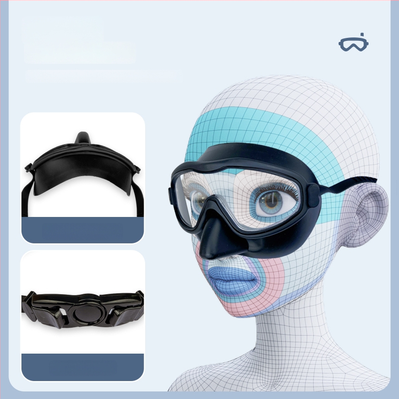 More Waves plaukimo akiniai su polikarbonato lęšiais suaugusiems, tinkami privatinei etiketei