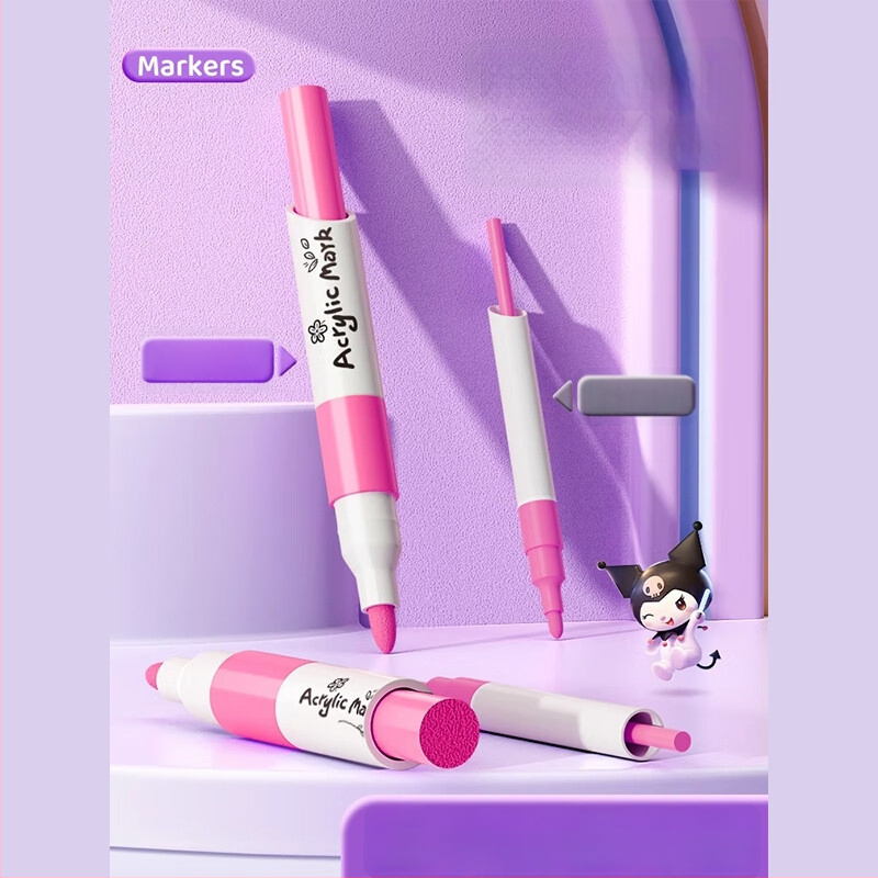 Chalk Time akriliniai markeriai – nepermatomi, sulankstomi, rinkinys pradinėms klasėms