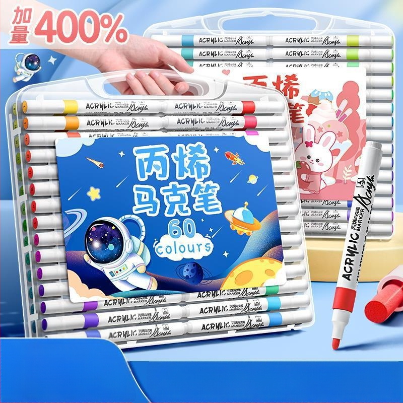 Akrilinis markeris vaikams – nepermatomas spalvos, akvarelės menams, papildomas kitais atspalviais