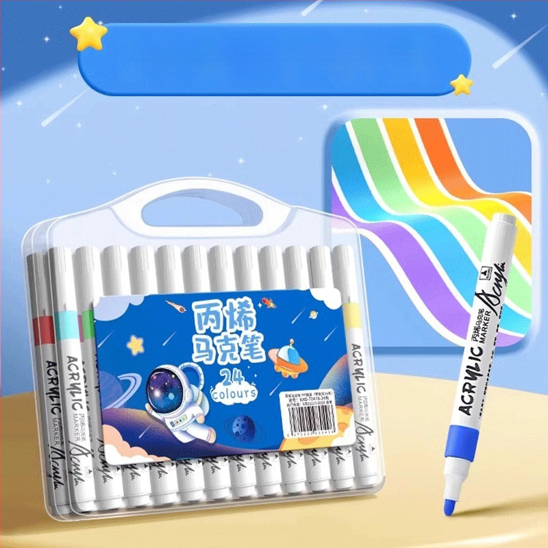 Akrilinis markeris vaikams – nepermatomas spalvos, akvarelės menams, papildomas kitais atspalviais