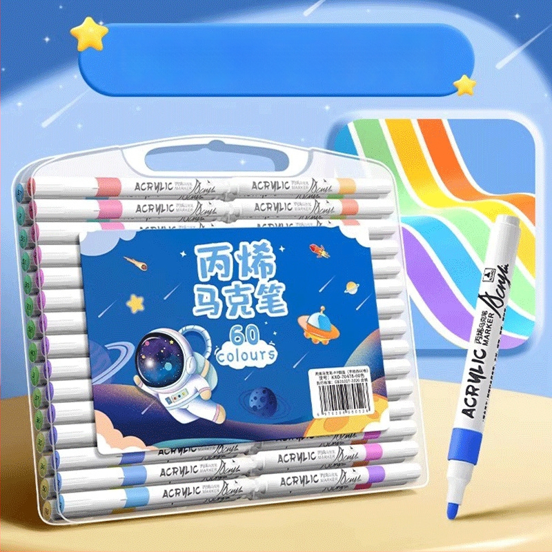 Akrilinis markeris vaikams – nepermatomas spalvos, akvarelės menams, papildomas kitais atspalviais