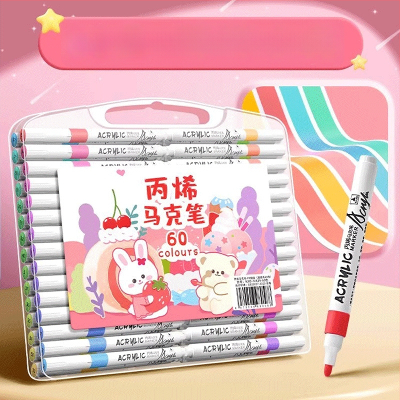 Akrilinis markeris vaikams – nepermatomas spalvos, akvarelės menams, papildomas kitais atspalviais