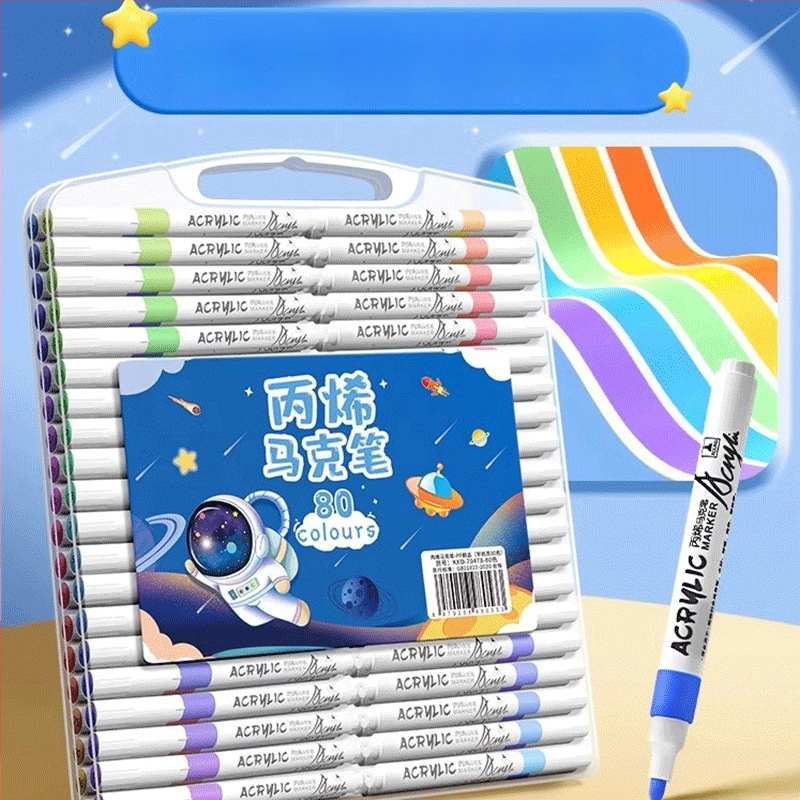 Akrilinis markeris vaikams – nepermatomas spalvos, akvarelės menams, papildomas kitais atspalviais