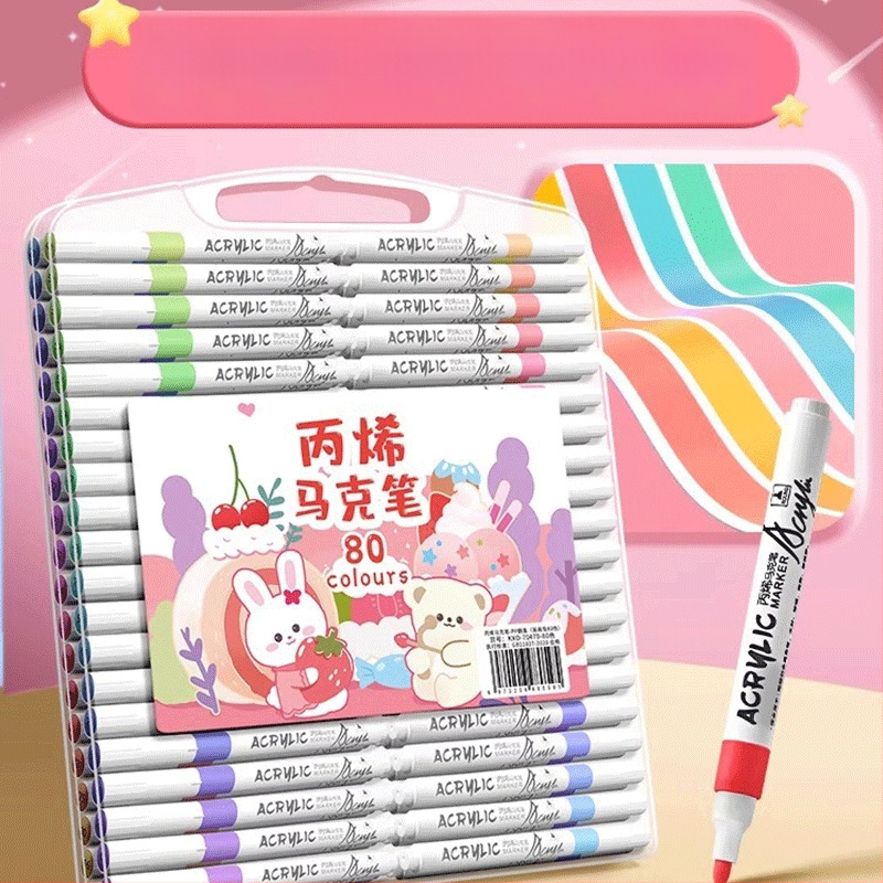 Akrilinis markeris vaikams – nepermatomas spalvos, akvarelės menams, papildomas kitais atspalviais