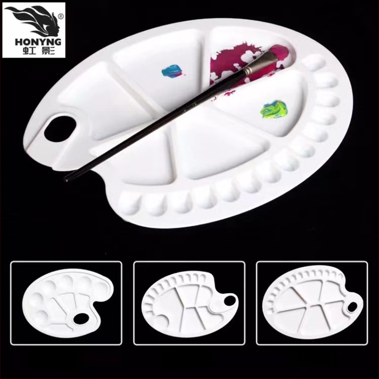 Xueshan Snow Mountain Mitmekülgne palett 10 augud HB-710, ovaalne plastist maalritööriist