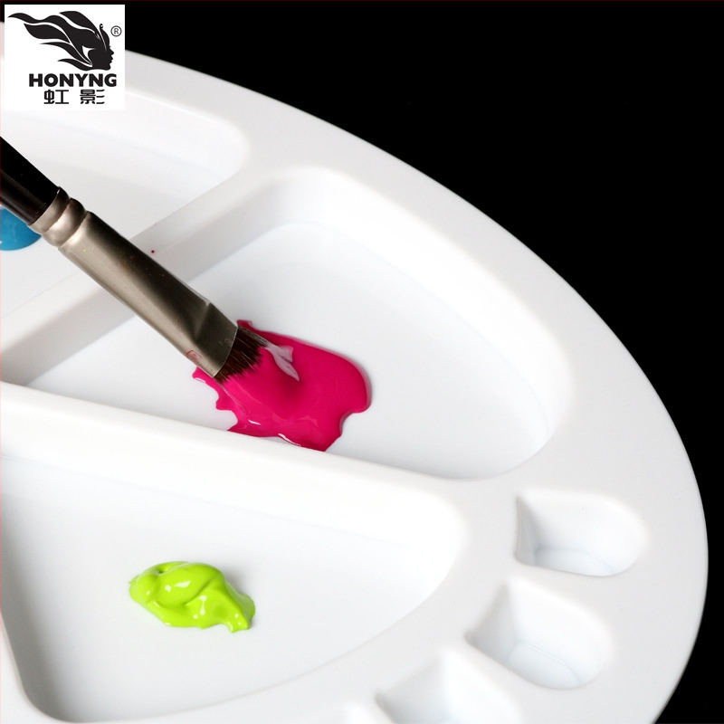 Xueshan Snow Mountain Mitmekülgne palett 10 augud HB-710, ovaalne plastist maalritööriist