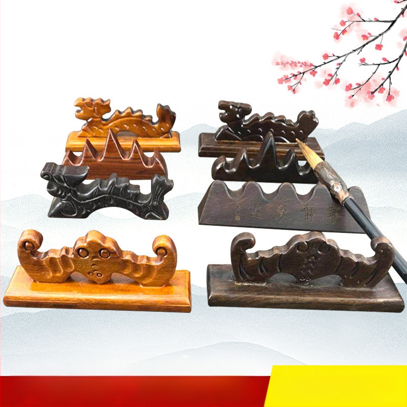 Rašiklio laikiklis kalnų stiliuje – penkių pirštų dizainas, mediena: mahagoni ir katalpa, Weizhuang, modelis Mahogany Pen Mountain