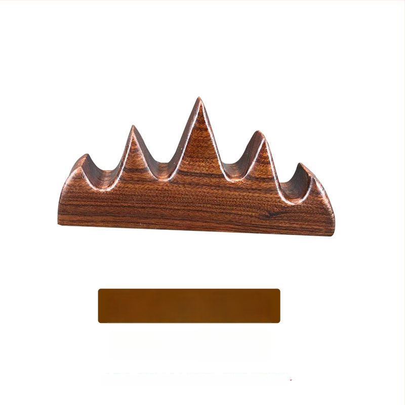 Rašiklio laikiklis kalnų stiliuje – penkių pirštų dizainas, mediena: mahagoni ir katalpa, Weizhuang, modelis Mahogany Pen Mountain