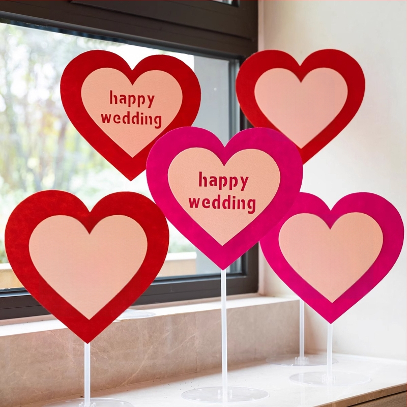 Exquisite popierinis vestuvinis papuošalas su širdimi ir žodžiu