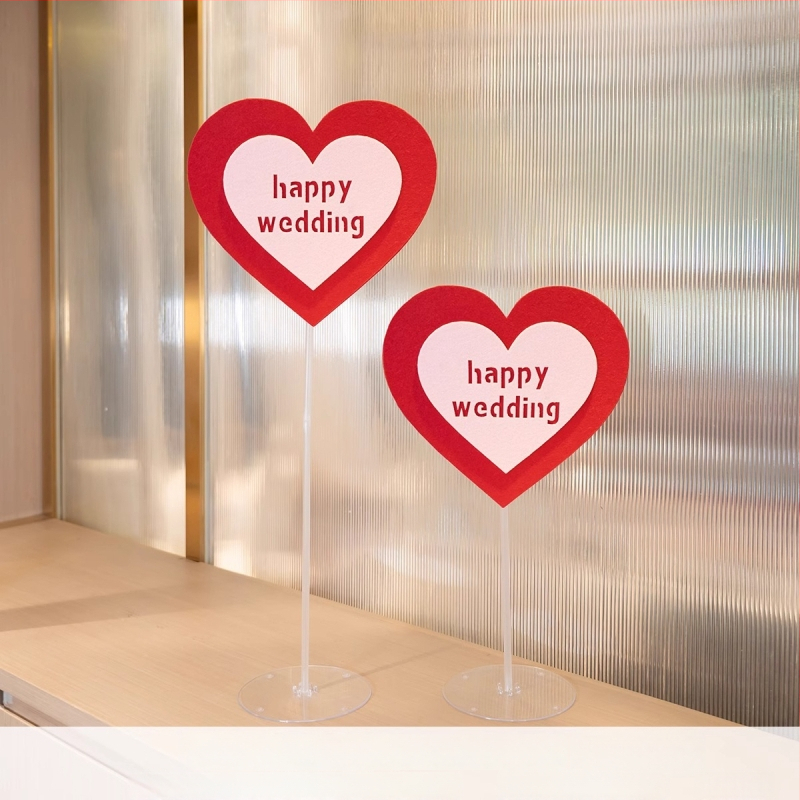 Exquisite popierinis vestuvinis papuošalas su širdimi ir žodžiu