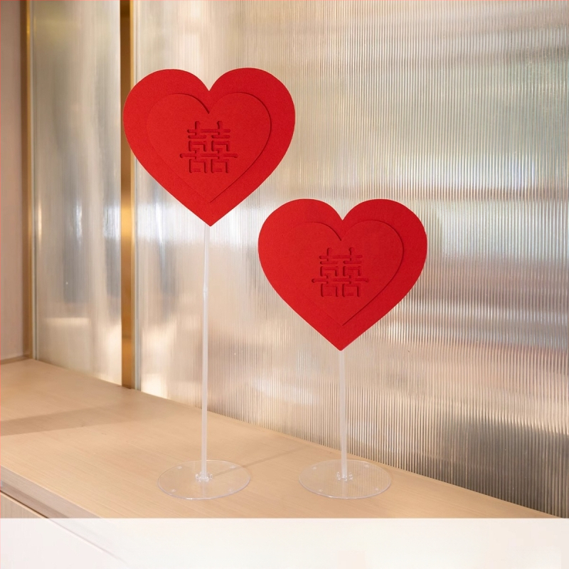 Exquisite popierinis vestuvinis papuošalas su širdimi ir žodžiu