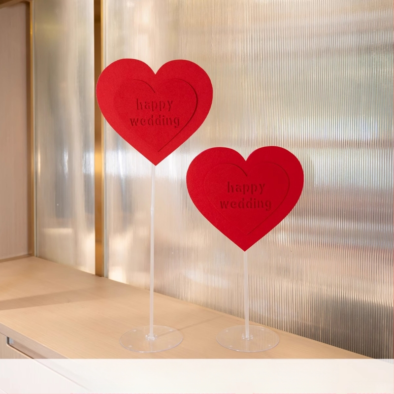 Exquisite popierinis vestuvinis papuošalas su širdimi ir žodžiu
