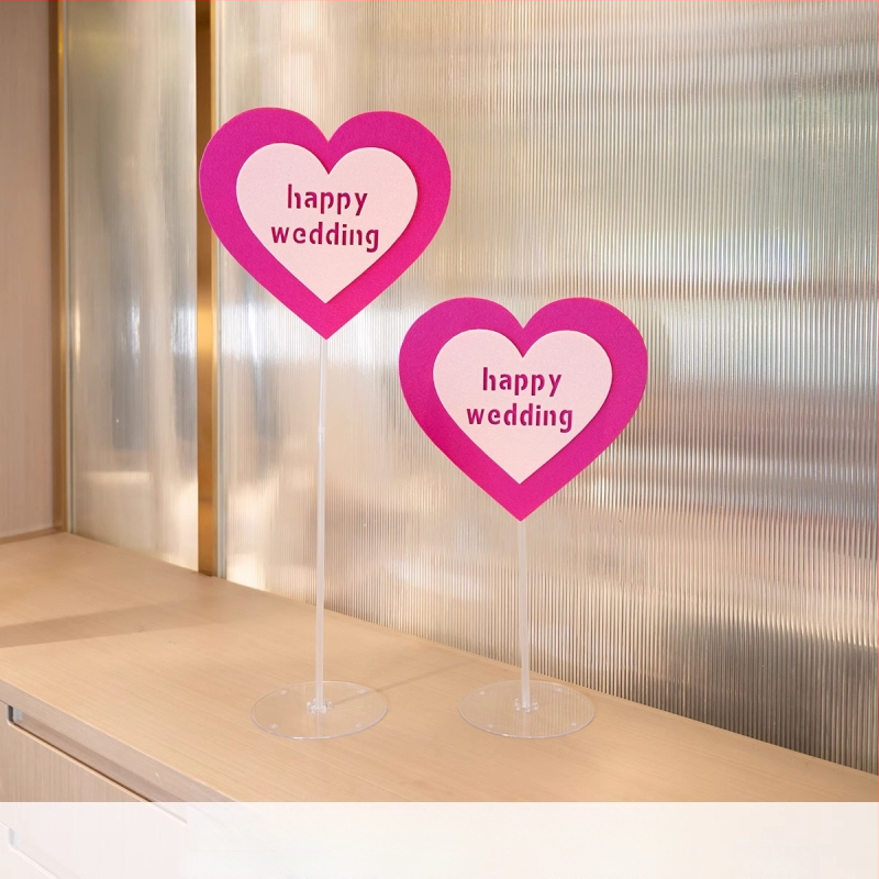 Exquisite popierinis vestuvinis papuošalas su širdimi ir žodžiu