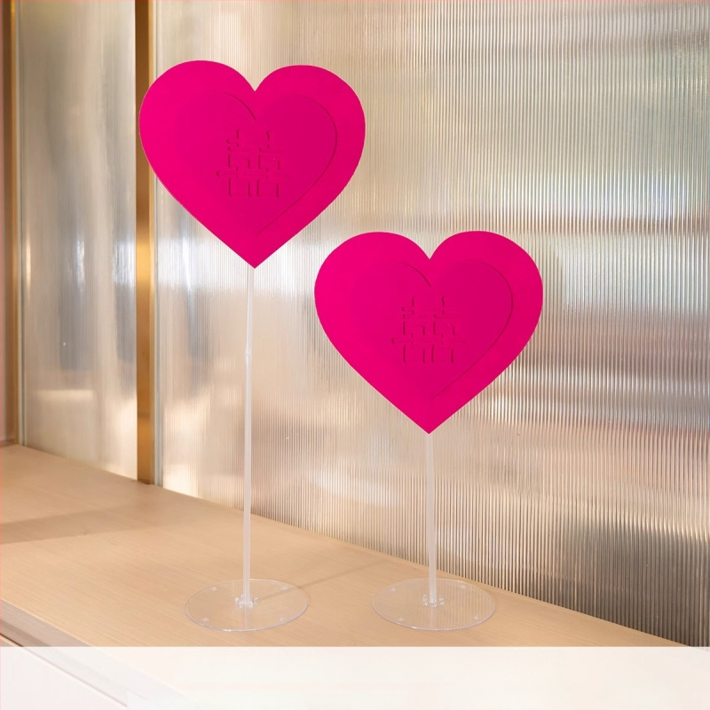 Exquisite popierinis vestuvinis papuošalas su širdimi ir žodžiu