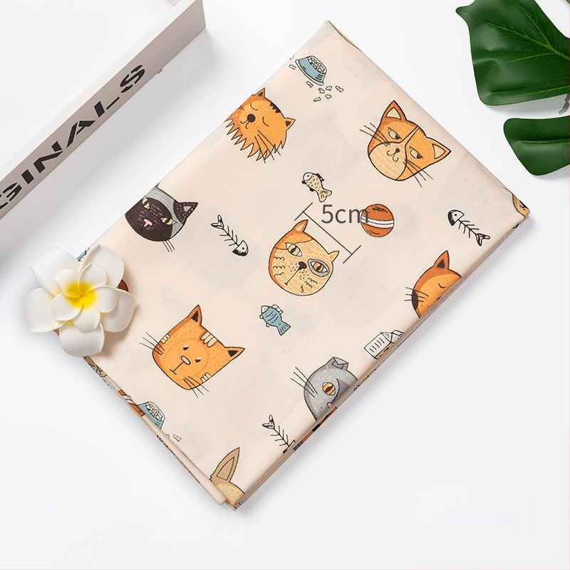 Vaikų spausdinta medvilninė twill audinys patalynės užvalkalams — 100% medvilnė, plotis 160 cm, 110 g/m², siūlų tankis 40×40, tankis 133×72