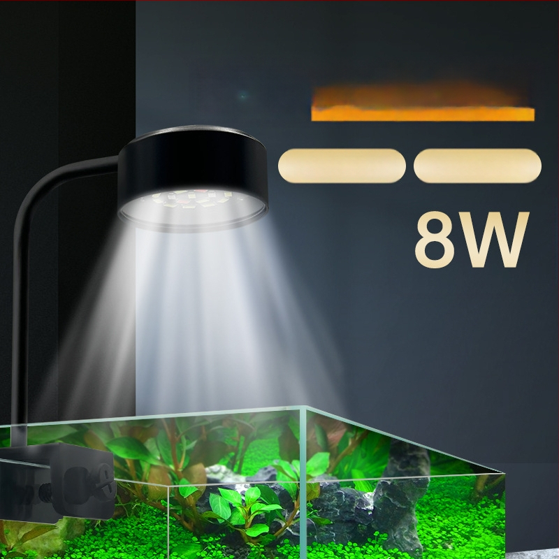 LED akvariumo lemputė vandens augalams, USB maitinimas, 8W, medžiaga: ABS + metalo alkūnė