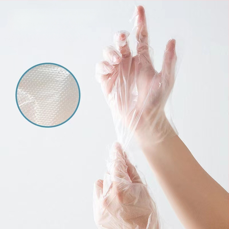 Xinyihe vienkartinės PE pirštinės virtuvėms, skaidrios, 0,05 mm storis, dulkėms atsparios