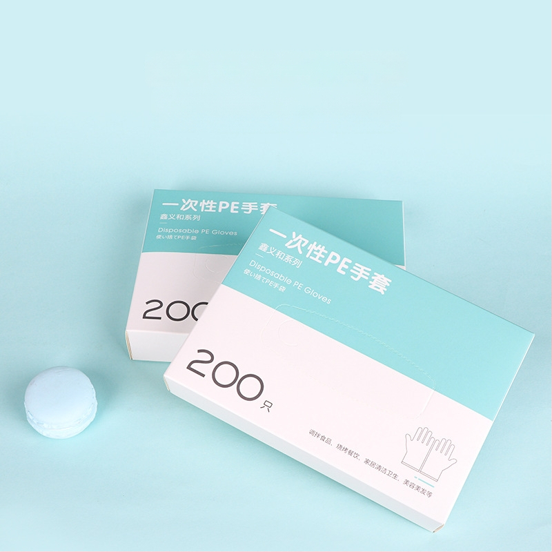 Xinyihe vienkartinės PE pirštinės virtuvėms, skaidrios, 0,05 mm storis, dulkėms atsparios