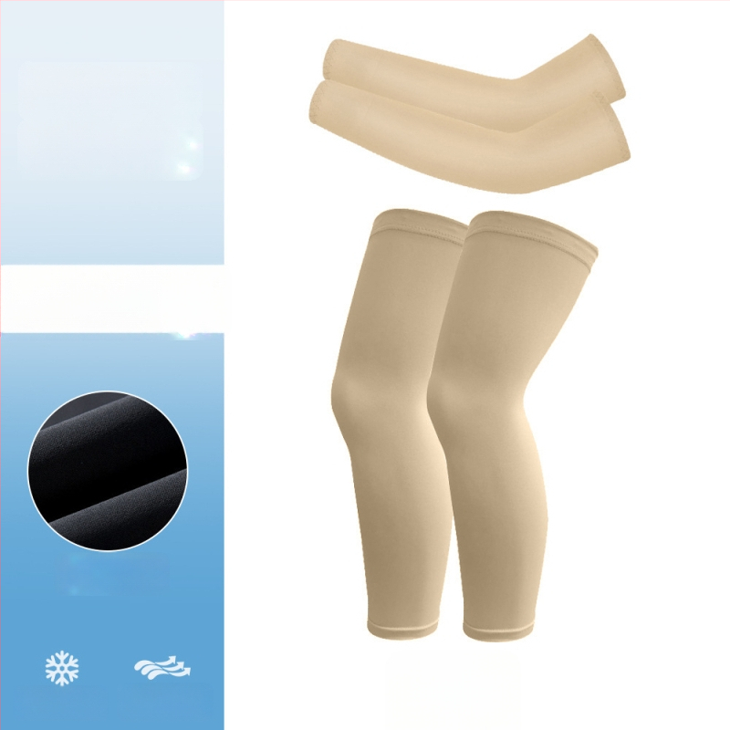 Dviračių apsauginių rankovių ir kojų komplektas, kvėpuojantis, UV apsauga, elastinis, universalus vaikams