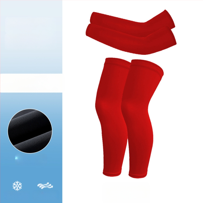 Dviračių apsauginių rankovių ir kojų komplektas, kvėpuojantis, UV apsauga, elastinis, universalus vaikams