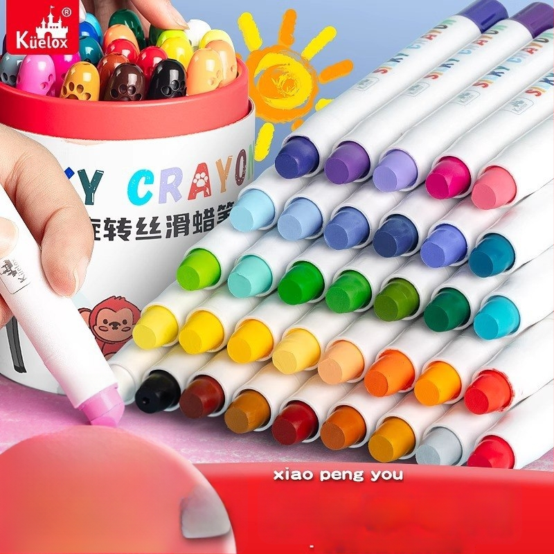 GROBES Sukiojamas piešimo kreidelė, Rotating crayon serija, plastmasinis korpusas, apvalus antgalis, ištrinamas