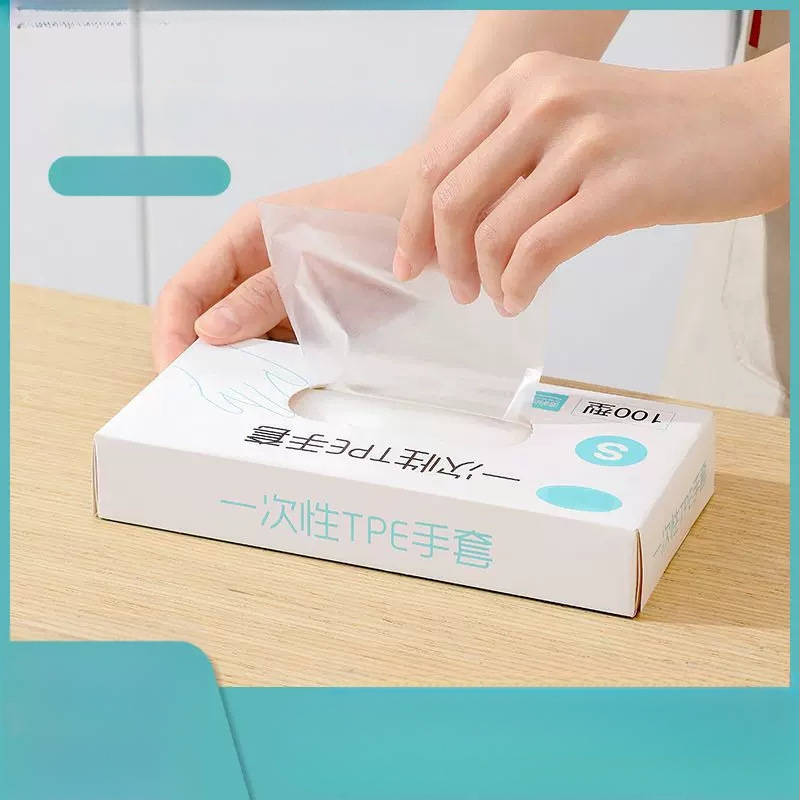 Maisto kokybės vienkartinės pirštinės, skaidrios, šilko gėlių medžiaga, raštas 69850, biologiškai skaidūs