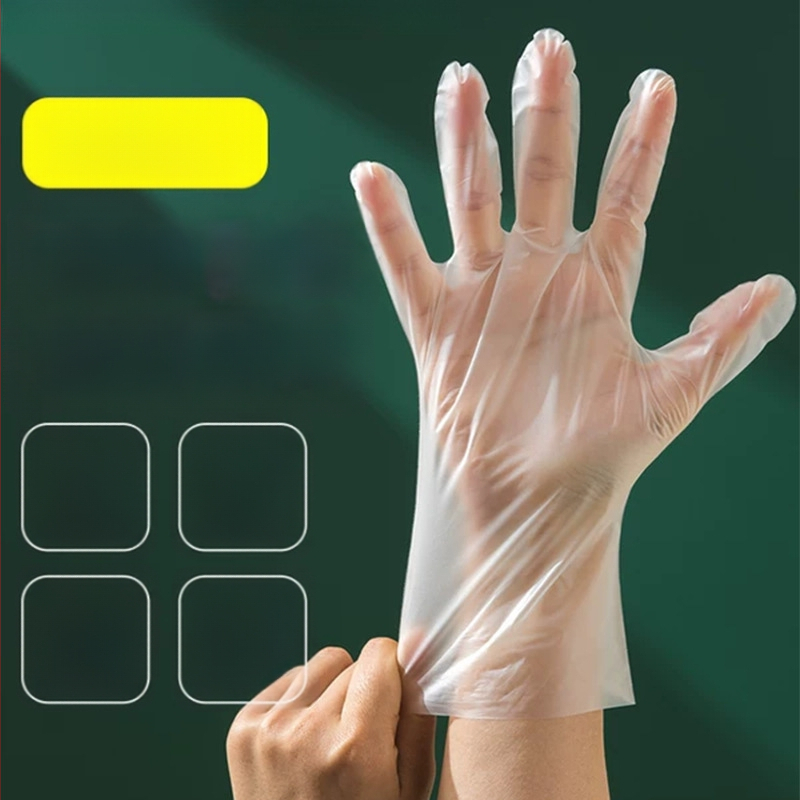 Maisto kokybės vienkartinės pirštinės, skaidrios, šilko gėlių medžiaga, raštas 69850, biologiškai skaidūs