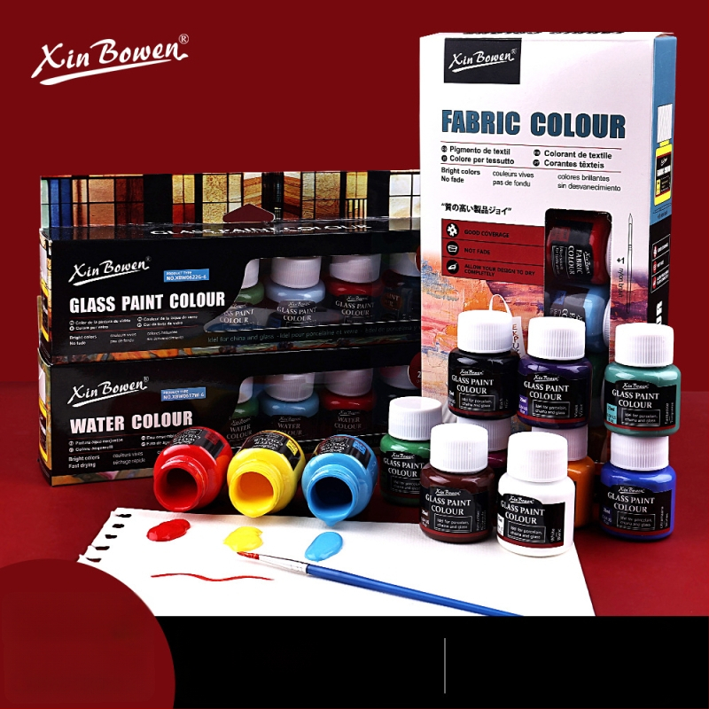 Xin Bowen tapybos pigmentų rinkinys — aliejinės, akrilinės, akvarelės ir gouache dažai; dėžutėje; talpa 25 ml; skirtas tapybai.