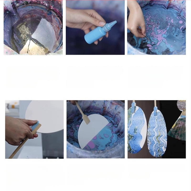 Lako pigmentų rinkinys DIY tuščiam sulankstomam fanui, 20 ml, Kinijos tapybai