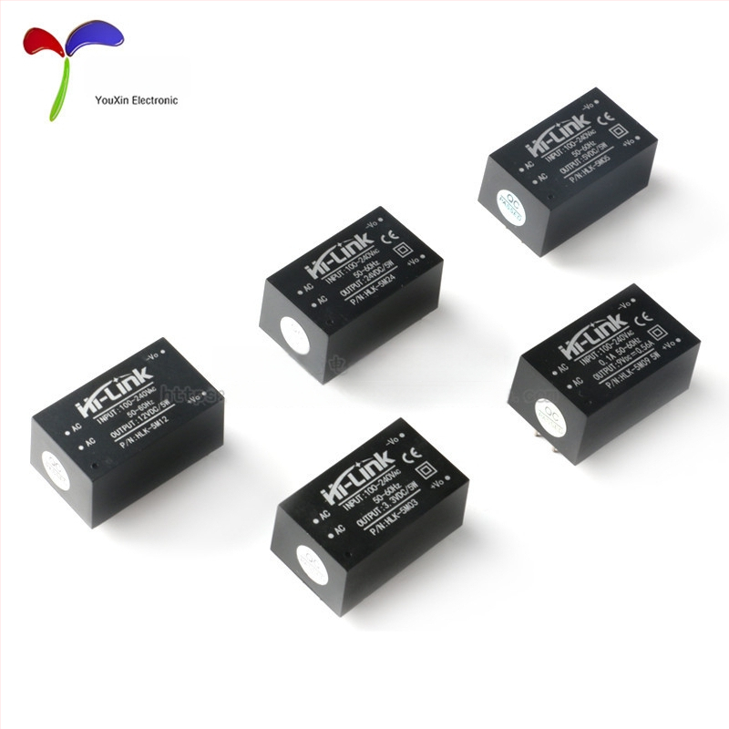 HLK-5M03 AC-DC maitinimo modulis, įėjimas 220V, išėjimai 3.3/5/9/12/24V