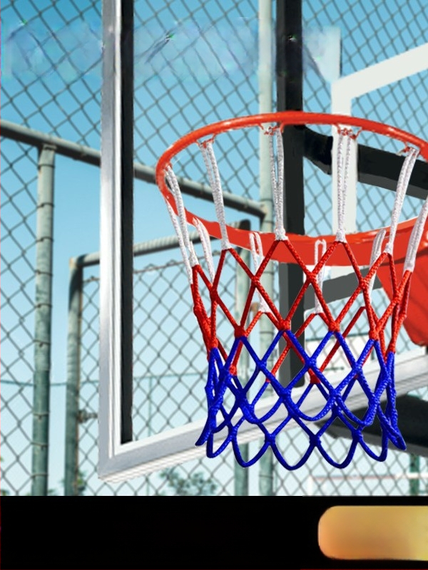 Paksendatud ja pikendatud korvpallivõrk 12 auguga, kulumiskindel ja vananemisvastane, paindlik ja vastupidav, ühilduv standardse korviga