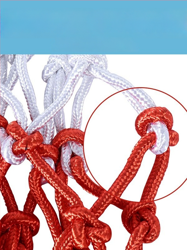 Paksendatud ja pikendatud korvpallivõrk 12 auguga, kulumiskindel ja vananemisvastane, paindlik ja vastupidav, ühilduv standardse korviga