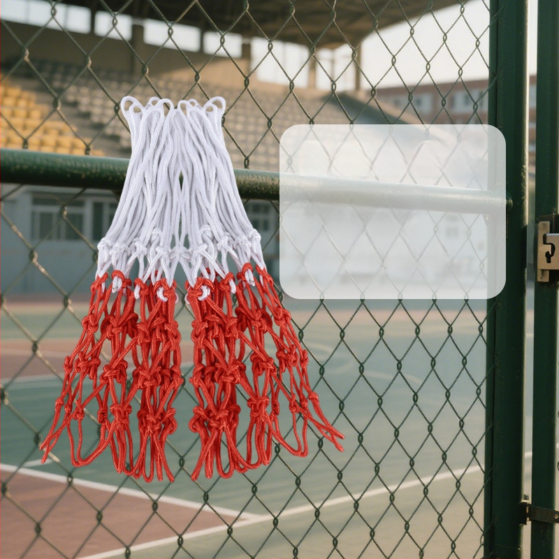 Paksendatud ja pikendatud korvpallivõrk 12 auguga, kulumiskindel ja vananemisvastane, paindlik ja vastupidav, ühilduv standardse korviga