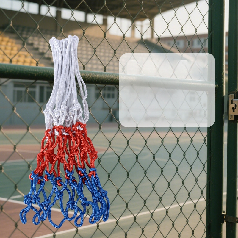 Paksendatud ja pikendatud korvpallivõrk 12 auguga, kulumiskindel ja vananemisvastane, paindlik ja vastupidav, ühilduv standardse korviga