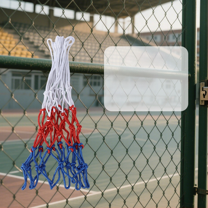 Paksendatud ja pikendatud korvpallivõrk 12 auguga, kulumiskindel ja vananemisvastane, paindlik ja vastupidav, ühilduv standardse korviga