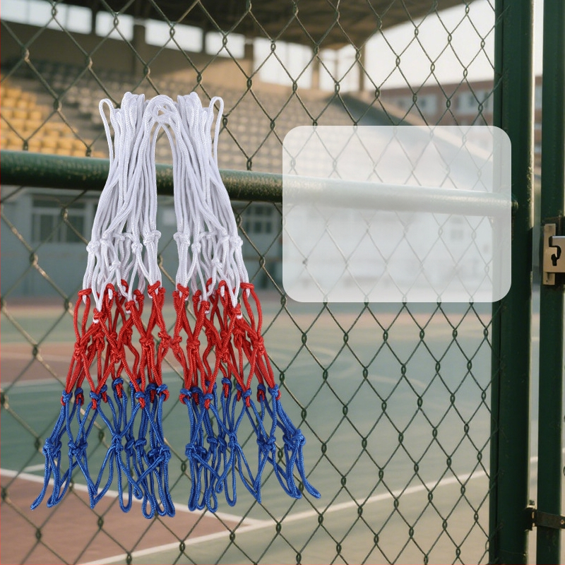 Paksendatud ja pikendatud korvpallivõrk 12 auguga, kulumiskindel ja vananemisvastane, paindlik ja vastupidav, ühilduv standardse korviga