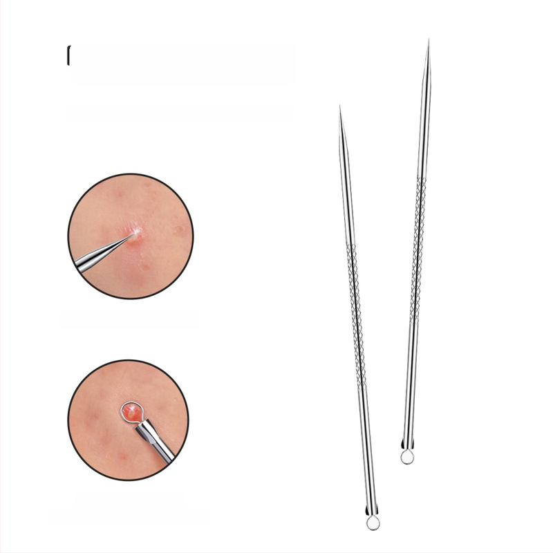 Akne adatu komplekts pūtīšu izspišanai – Sejas attīrīšanas instruments iesācējiem, nerūsējošais tērauds