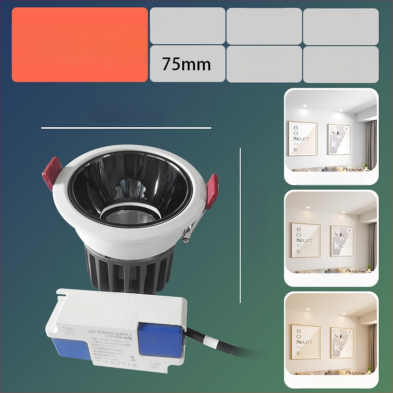 LED sieninis šviestuvas, įmontuotas, anti-glare, CRI≥90, 220V, aliuminio korpusas