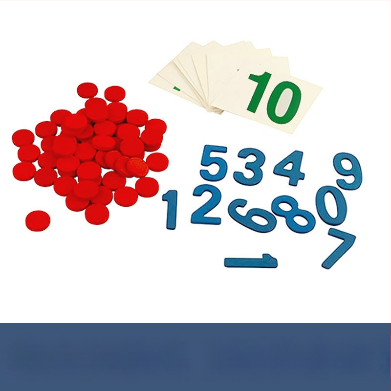 Montessori matematikos ugdymo priemonės: skaičiai ir žetonai ankstyvajai edukacijai, medinis žaislas, vaikams 3–6 metų, intelektinis vystymasis, rankinis mokymasis, interaktyvi žaidimas, tėvų ir vaiko bendravimas