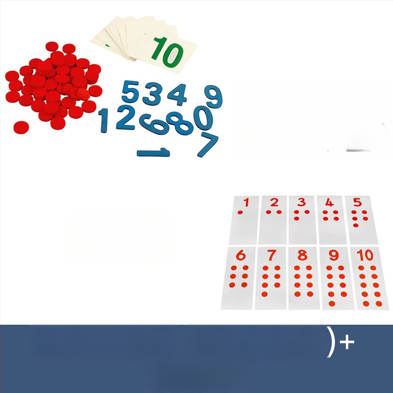 Montessori matematikos ugdymo priemonės: skaičiai ir žetonai ankstyvajai edukacijai, medinis žaislas, vaikams 3–6 metų, intelektinis vystymasis, rankinis mokymasis, interaktyvi žaidimas, tėvų ir vaiko bendravimas
