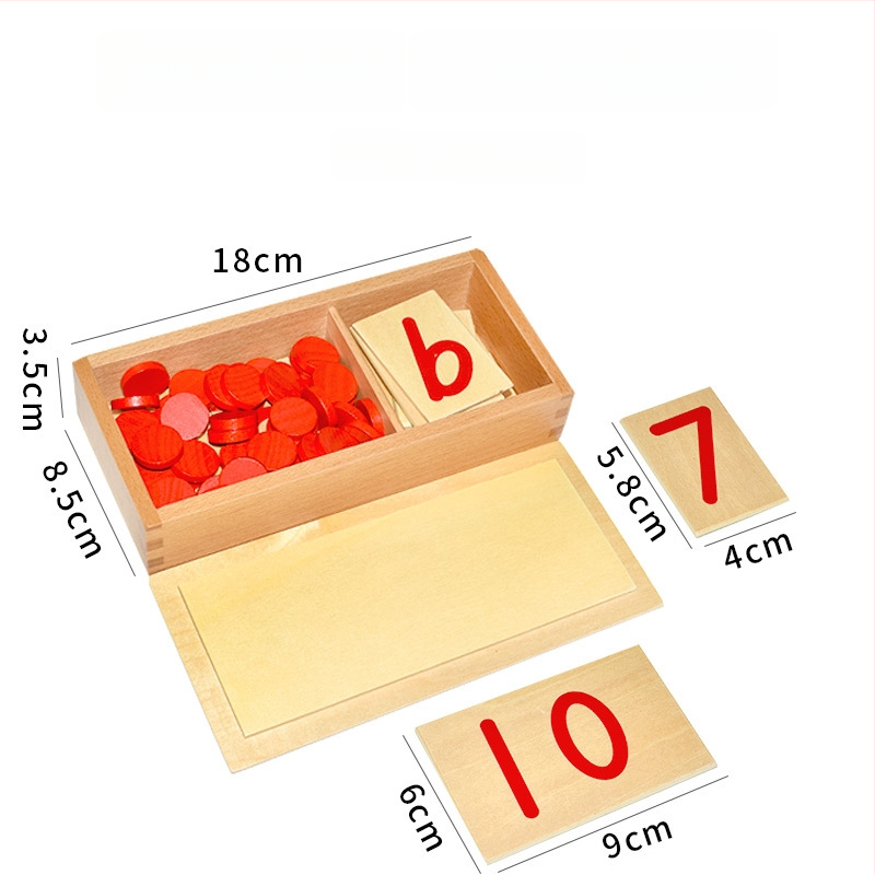 Montessori matematikos ugdymo priemonės: skaičiai ir žetonai ankstyvajai edukacijai, medinis žaislas, vaikams 3–6 metų, intelektinis vystymasis, rankinis mokymasis, interaktyvi žaidimas, tėvų ir vaiko bendravimas