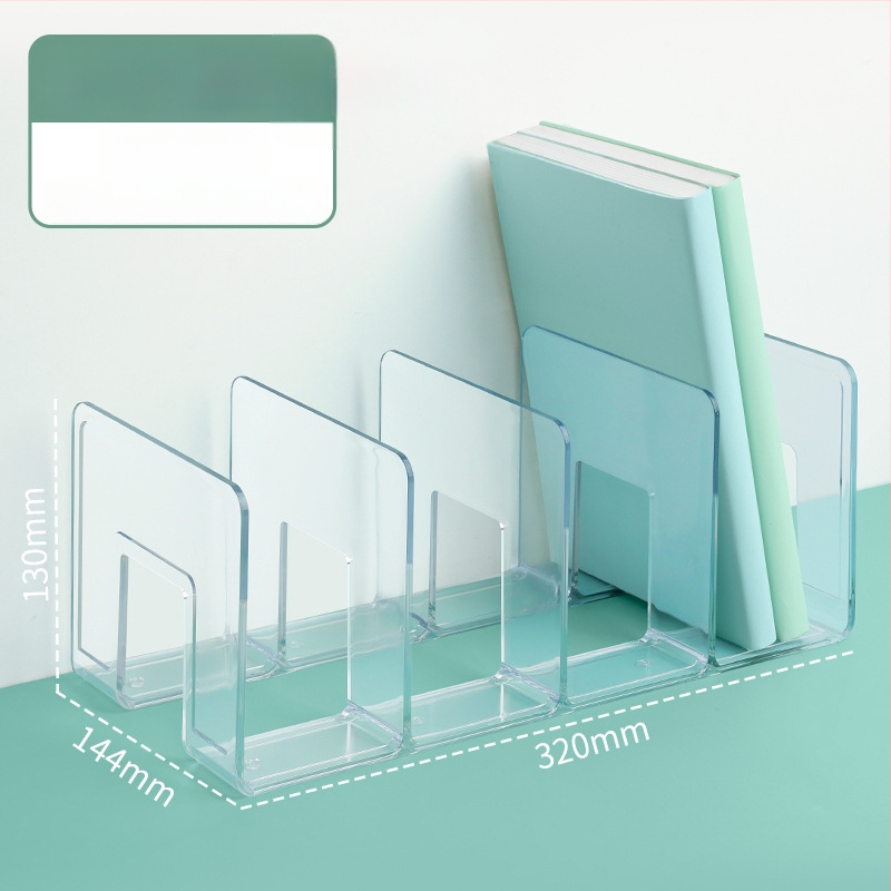 Hua Jie H990 Plastikinis Knygų Laikiklis su Skirstymo Skydeliais – Stalinis Dokumentų ir Knygų Saugojimo Laikiklis