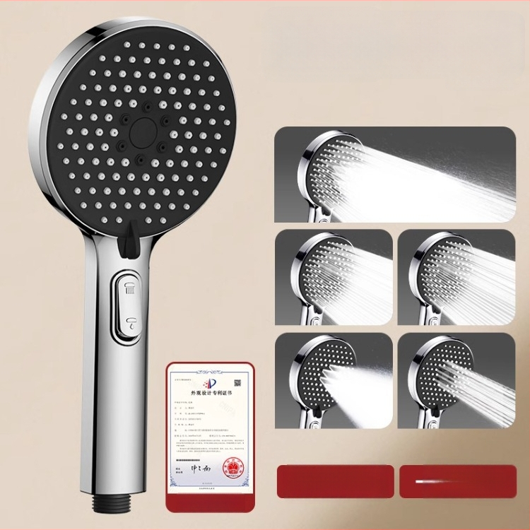 Slėginė dušo galvutė komplektas su purškimo ir masažo funkcijomis, ABS medžiaga, prekės ženklas Home rhyme