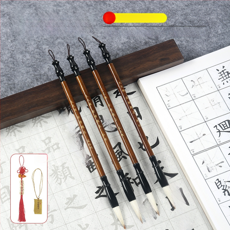 Medinis šepetėlių laikiklis su drakonų galva, 8 adatos, modelis D2987, TT/Tiantian Practice