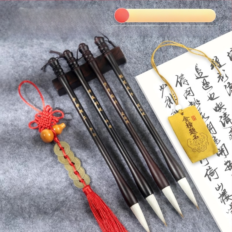 Medinis šepetėlių laikiklis su drakonų galva, 8 adatos, modelis D2987, TT/Tiantian Practice