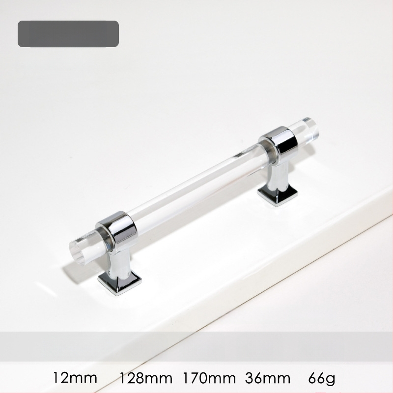 Spintelės durų rankenėlė – Modelis 96 • Medžiagos: akrilas, cinko lydinys • Stilius: šiuolaikinis minimalistinis • Pritaikymas: spintelės durims