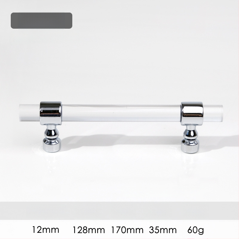 Spintelės durų rankenėlė – Modelis 96 • Medžiagos: akrilas, cinko lydinys • Stilius: šiuolaikinis minimalistinis • Pritaikymas: spintelės durims